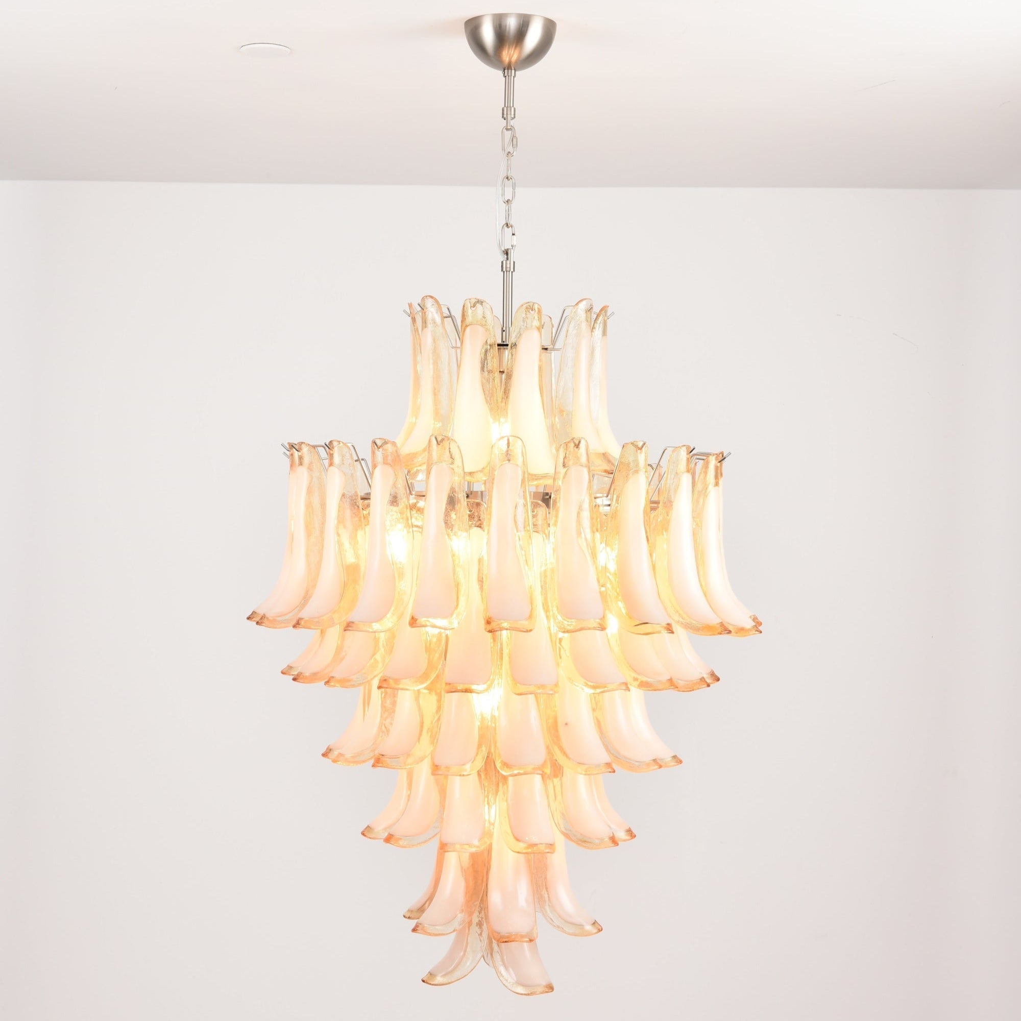 Aurora Chandelier Amber Murano Glass Petal Layered Luxury - Neutralighting