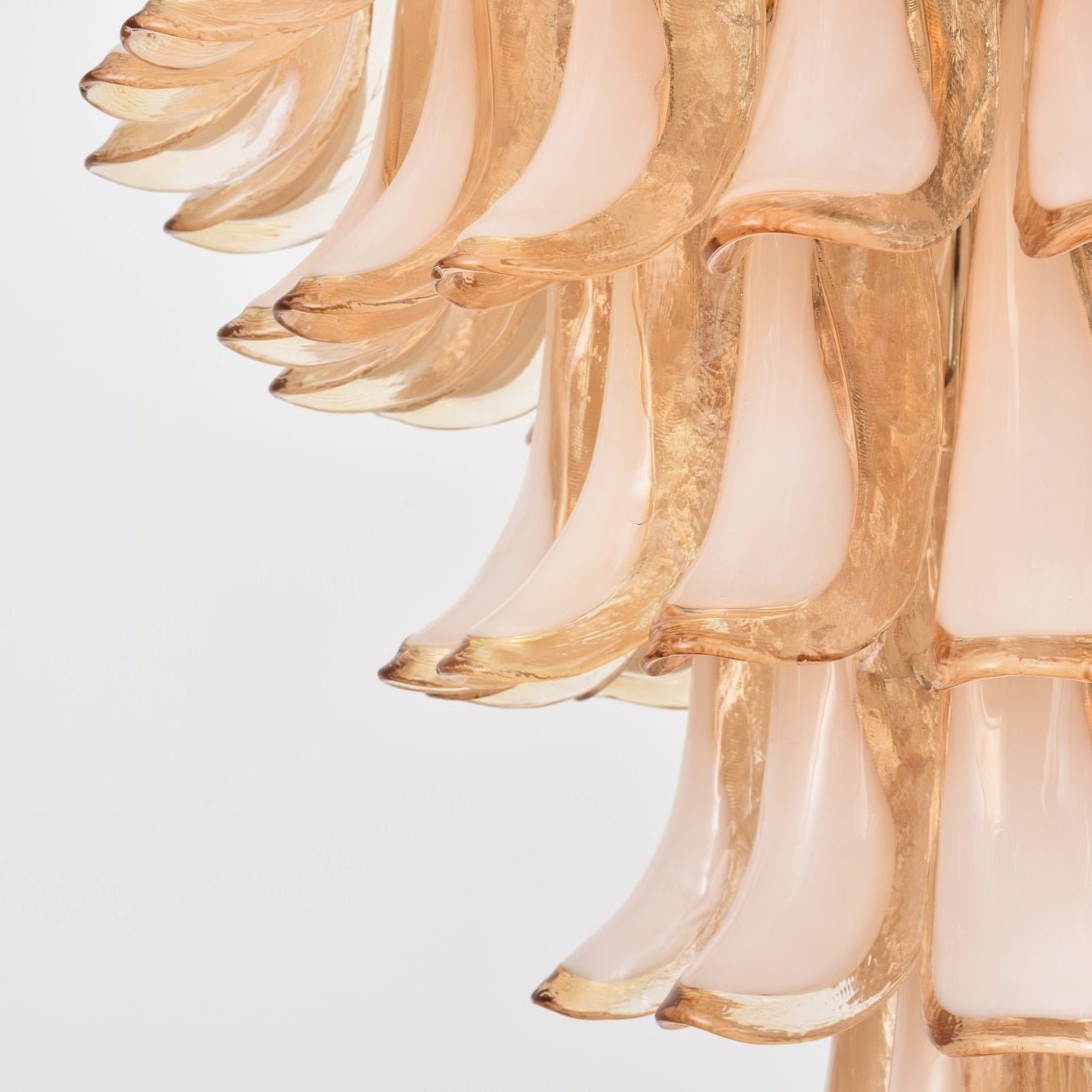 Aurora Chandelier Amber Murano Glass Petal Layered Luxury - Neutralighting