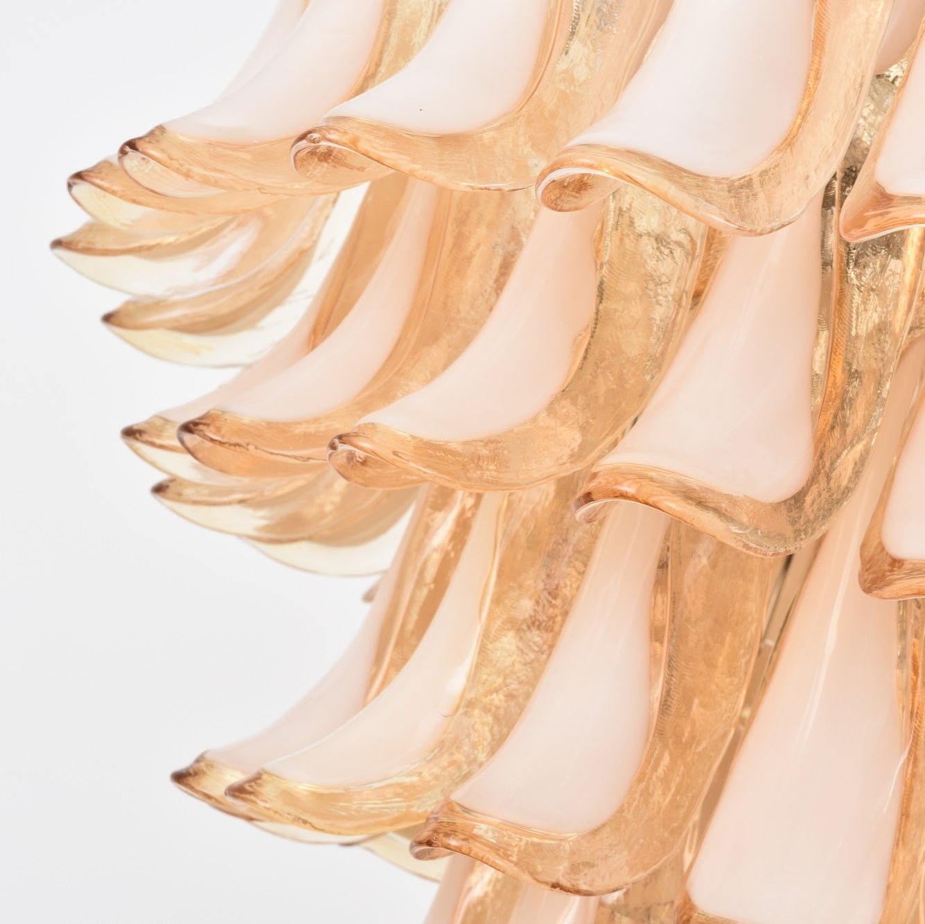 Aurora Chandelier Amber Murano Glass Petal Layered Luxury - Neutralighting