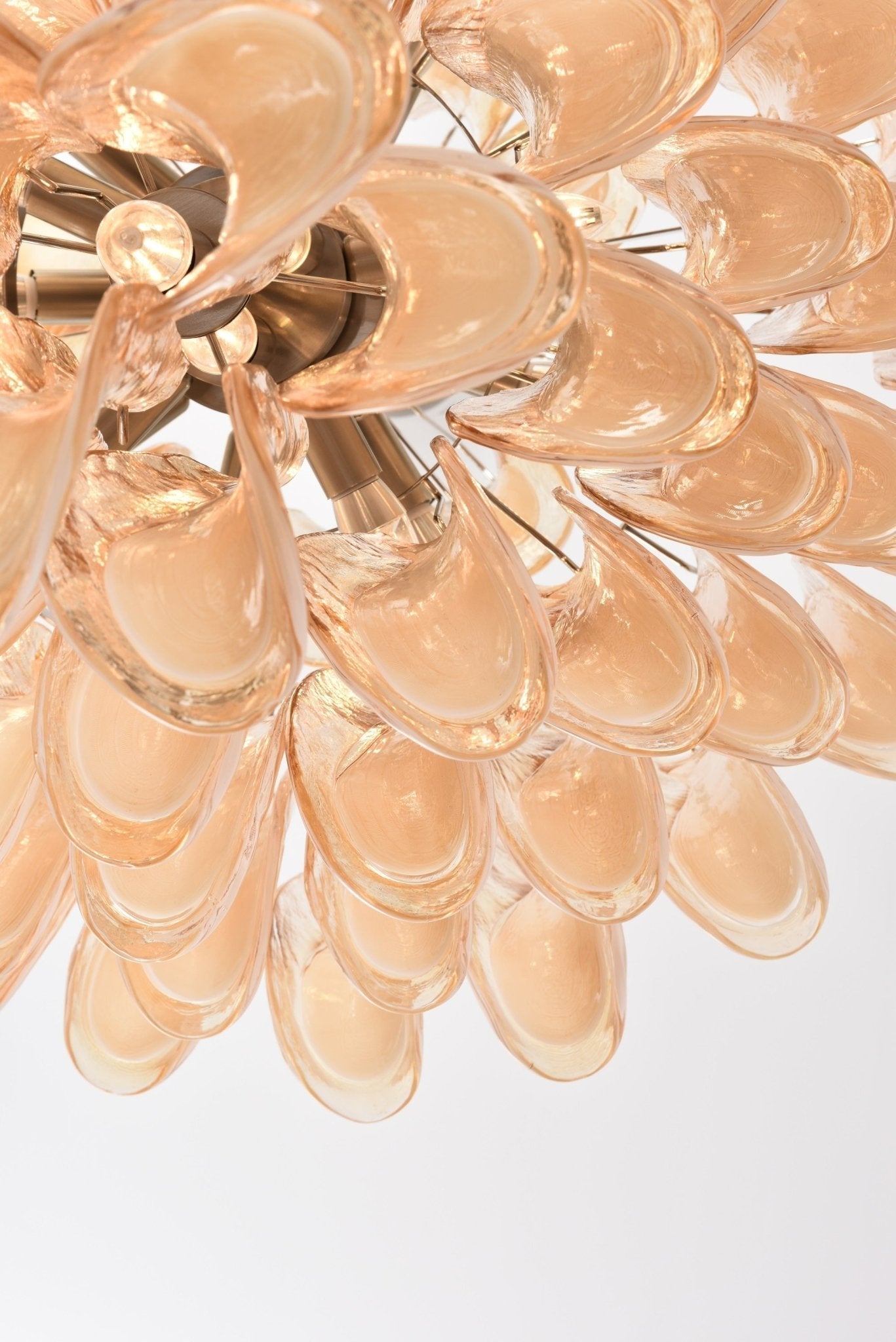 Aurora Chandelier Amber Murano Glass Petal Layered Luxury - Neutralighting