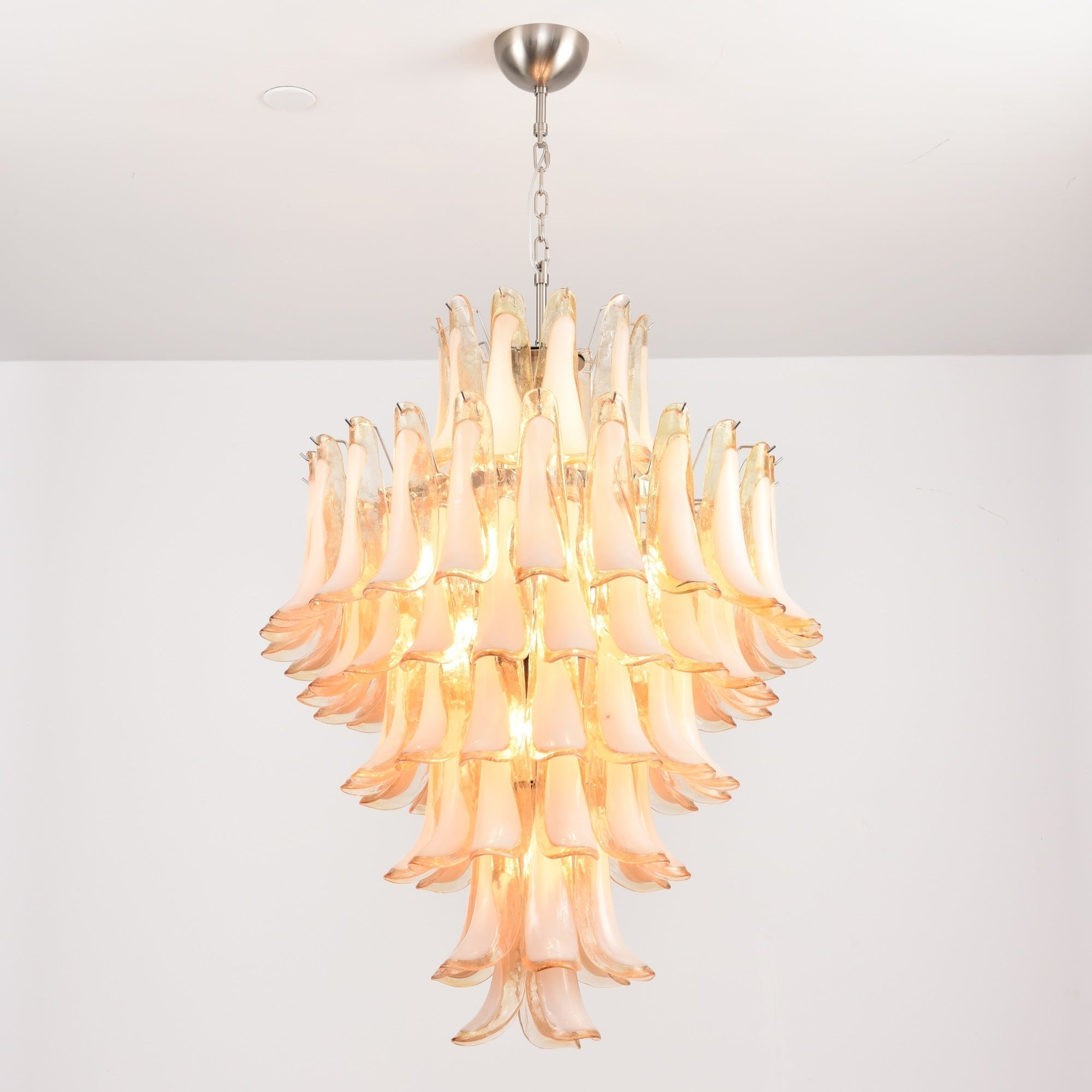 Aurora Chandelier Amber Murano Glass Petal Layered Luxury - Neutralighting