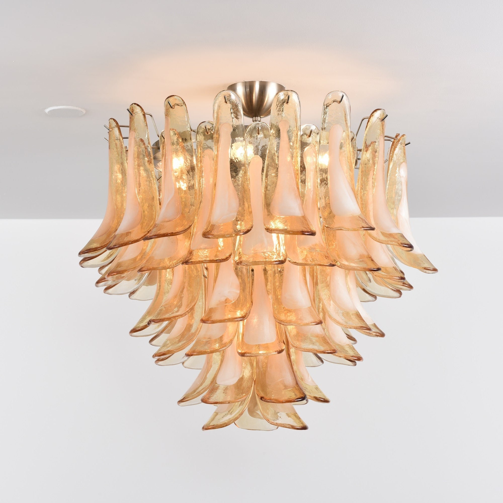 Aurora Ceiling Lamp Amber Petal Glass Layered Vintage - Neutralighting