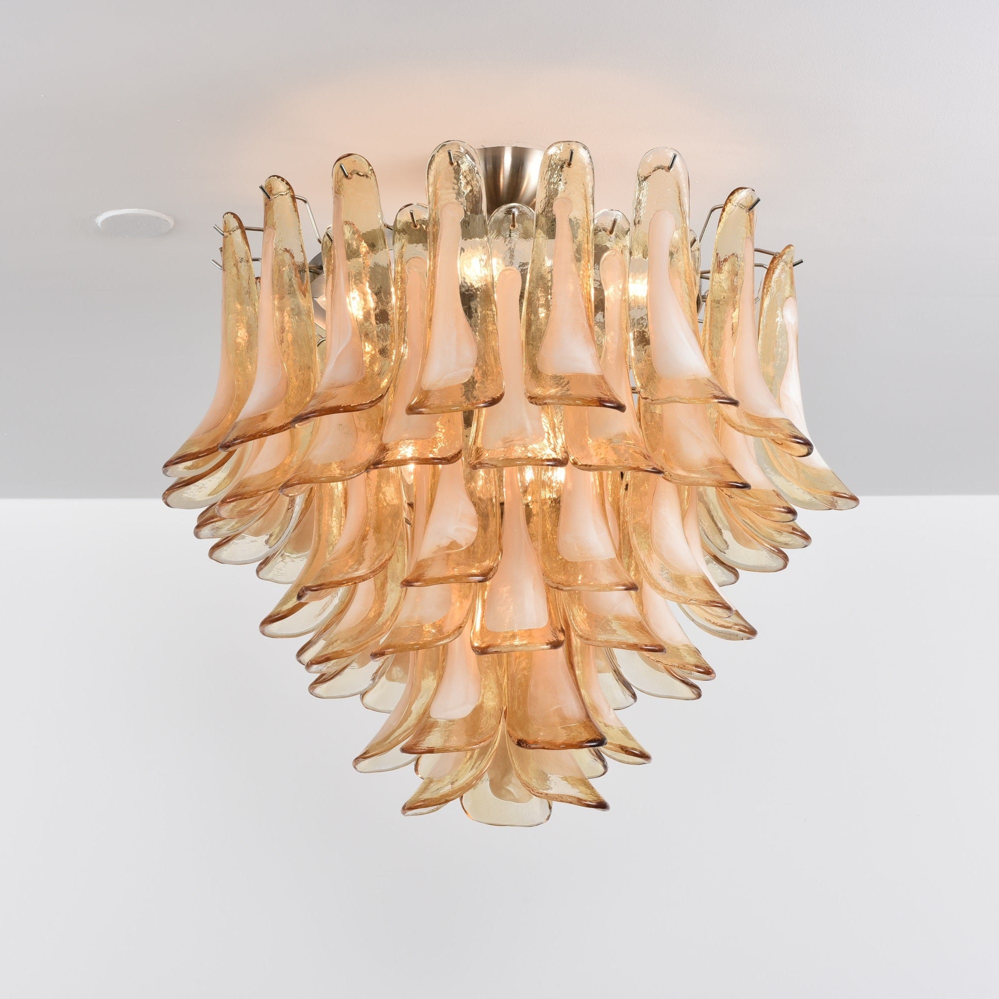 Aurora Ceiling Lamp Amber Petal Glass Layered Vintage - Neutralighting