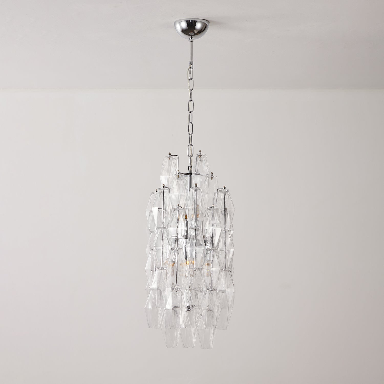 Aurora Chandelier Amber Prism Long Cascading Glass Vintage - Neutralighting