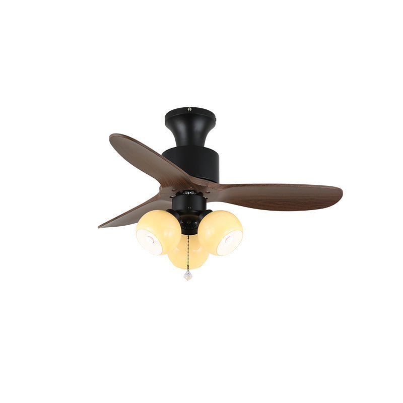 Veloria Vintage Deckenventilatorlampe aus Glas und Holz