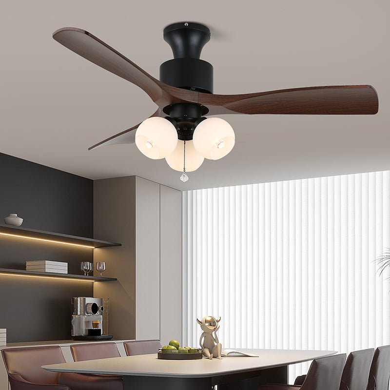 Veloria Deckenventilatorlampe mit Walnussholzmaserung