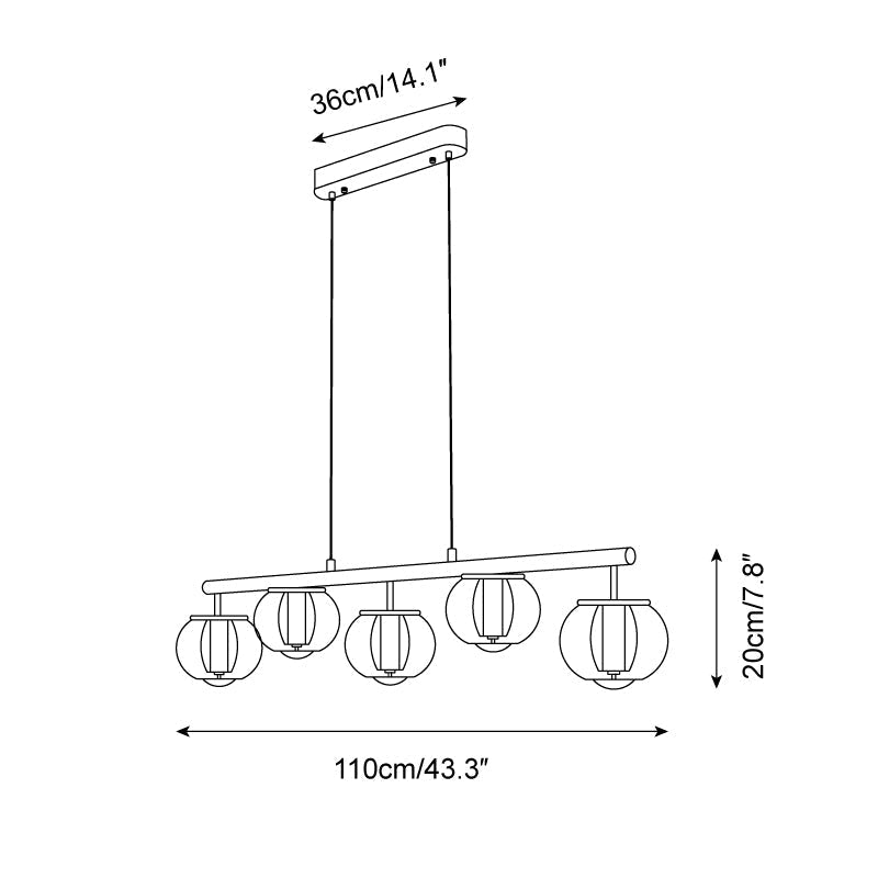 Faylen Lineare Moderne Pendelleuchte aus Glas-Letslighting