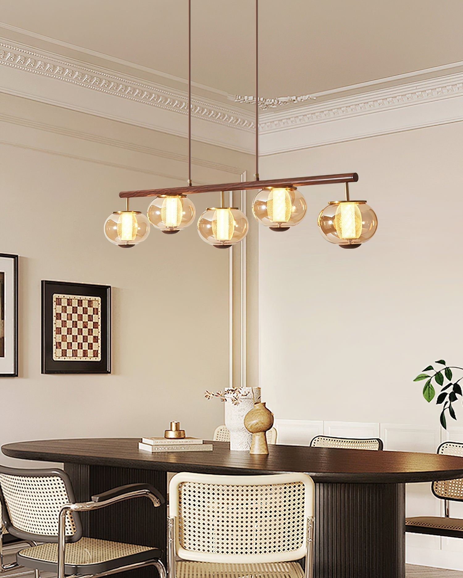 Faylen Lineare Moderne Pendelleuchte aus Glas-Letslighting