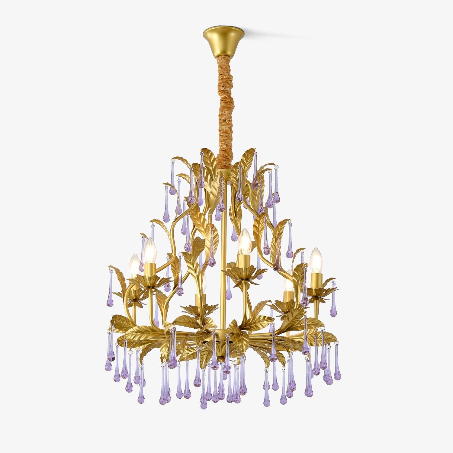 Lustra Pendelleuchte Tropfen Gold Blätter-Letslighting