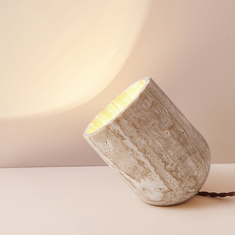 Mysilarae Konisch Block Travertin Tischlampe-Letslighting