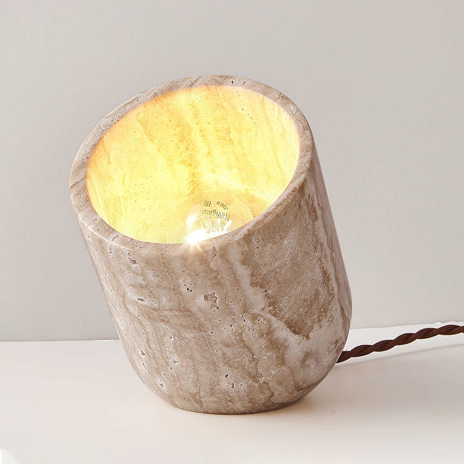 Mysilarae Konisch Block Travertin Tischlampe-Letslighting
