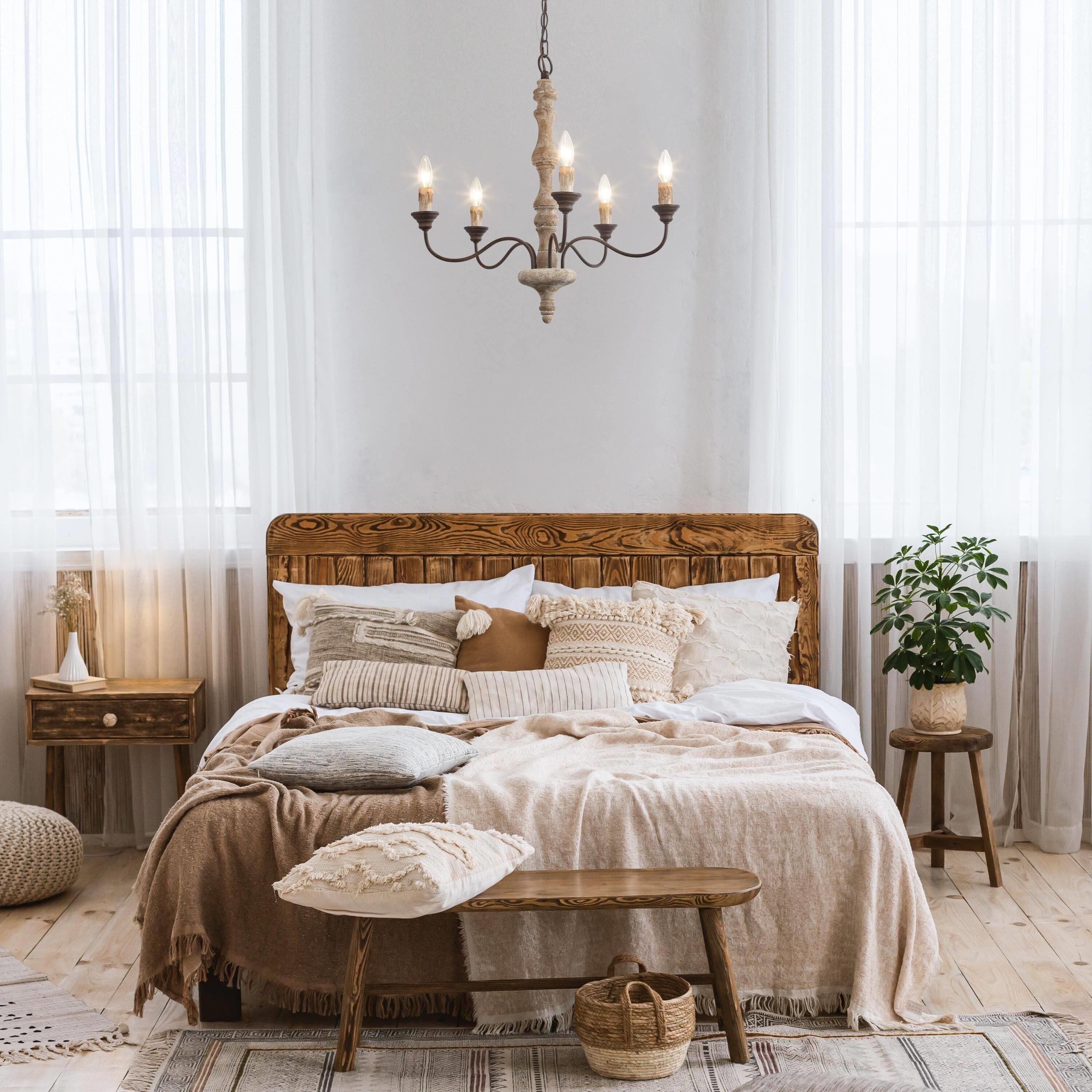 Fljotuvyi Eleganter Vintage-Kronleuchter aus Holz-Letslighting