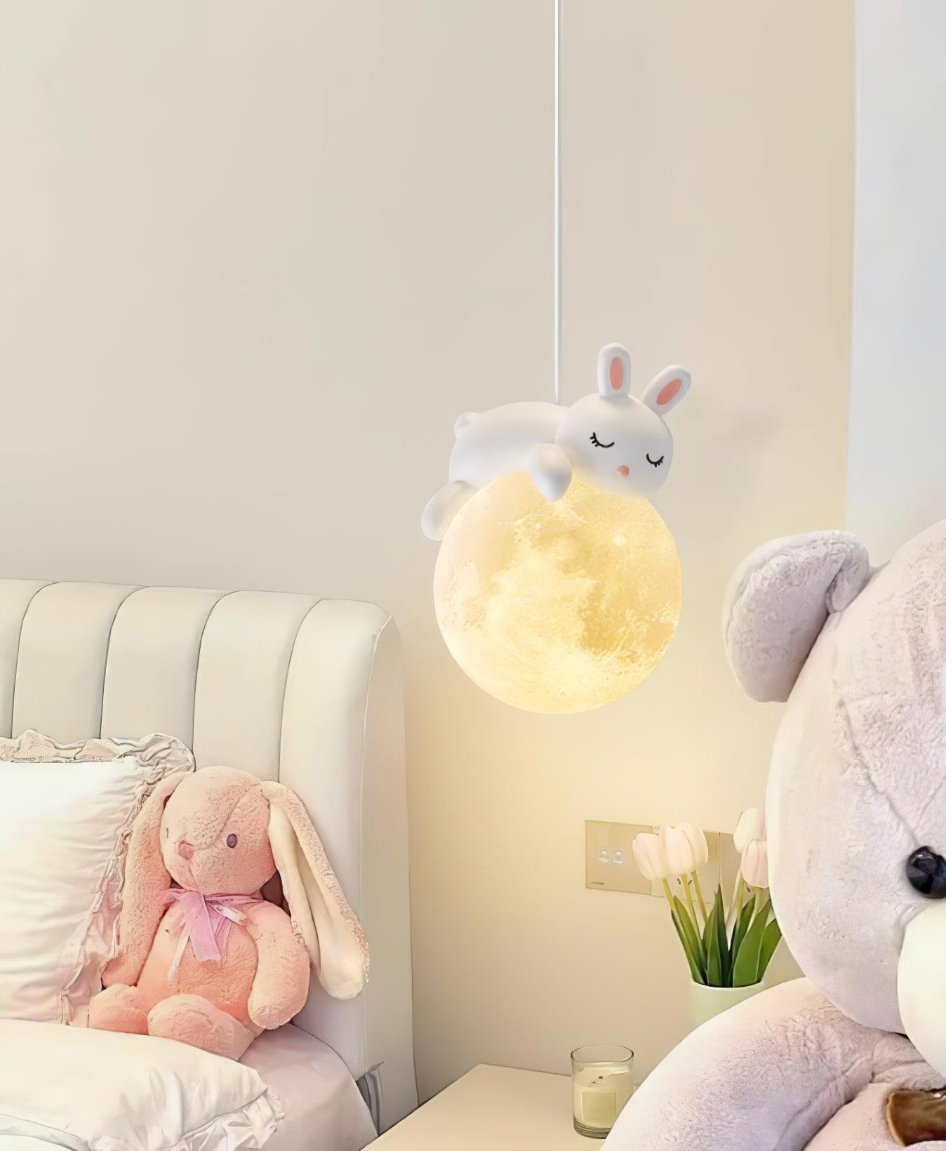Lustra Pendelleuchte Bär Mond für Kinderzimmer-Letslighting