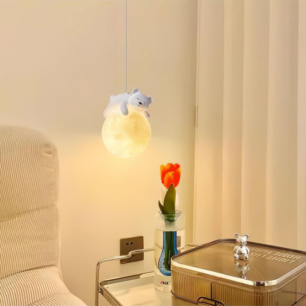 Lustra Pendelleuchte Bär Mond für Kinderzimmer-Letslighting