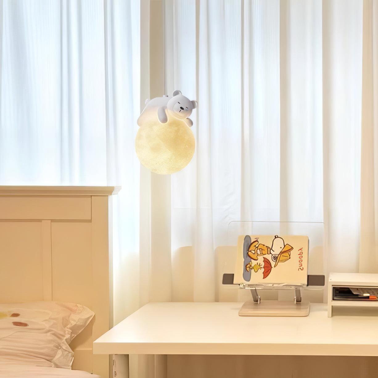 Lustra Pendelleuchte Bär Mond für Kinderzimmer-Letslighting