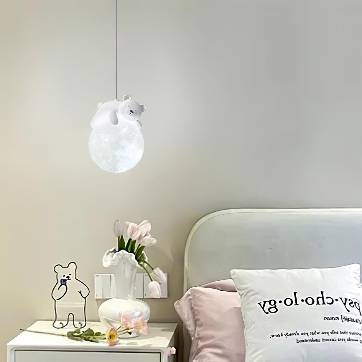 Lustra Pendelleuchte Bär Mond für Kinderzimmer-Letslighting