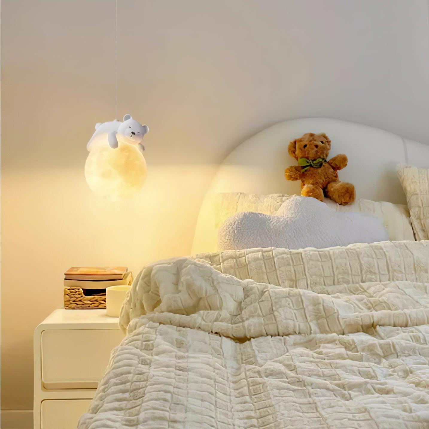 Lustra Pendelleuchte Bär Mond für Kinderzimmer-Letslighting