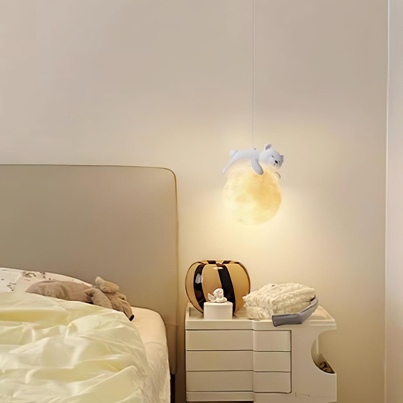 Lustra Pendelleuchte Bär Mond für Kinderzimmer-Letslighting