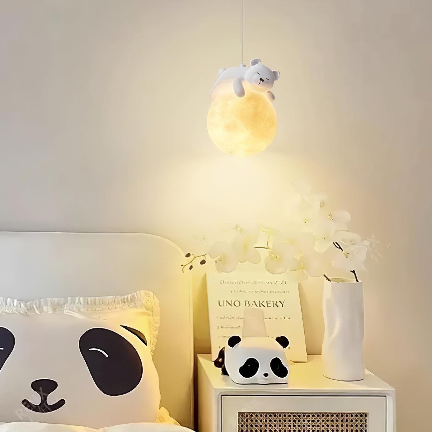 Lustra Pendelleuchte Bär Mond für Kinderzimmer-Letslighting