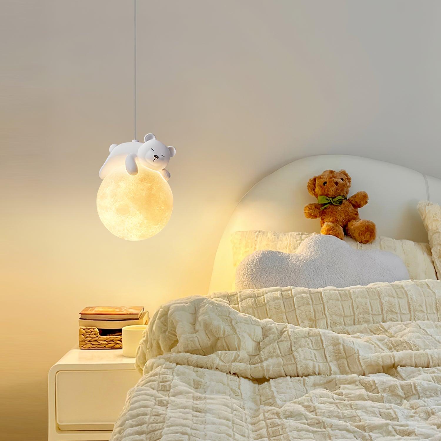 Lustra Pendelleuchte Bär Mond für Kinderzimmer-Letslighting
