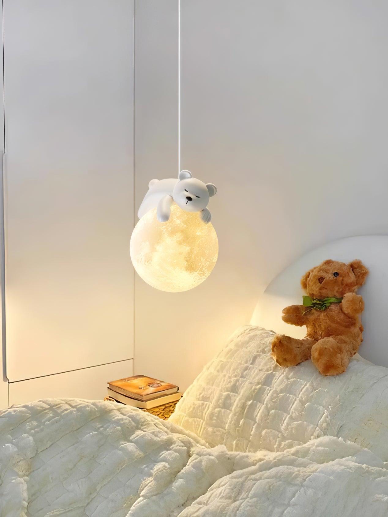 Lustra Pendelleuchte Bär Mond für Kinderzimmer-Letslighting