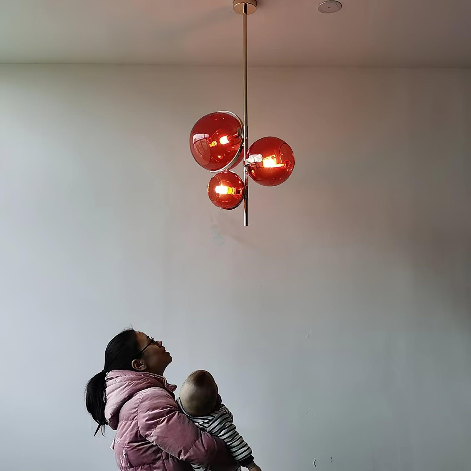 Lustra Kronleuchter Bernsteinfarbene Glaskugel-Letslighting