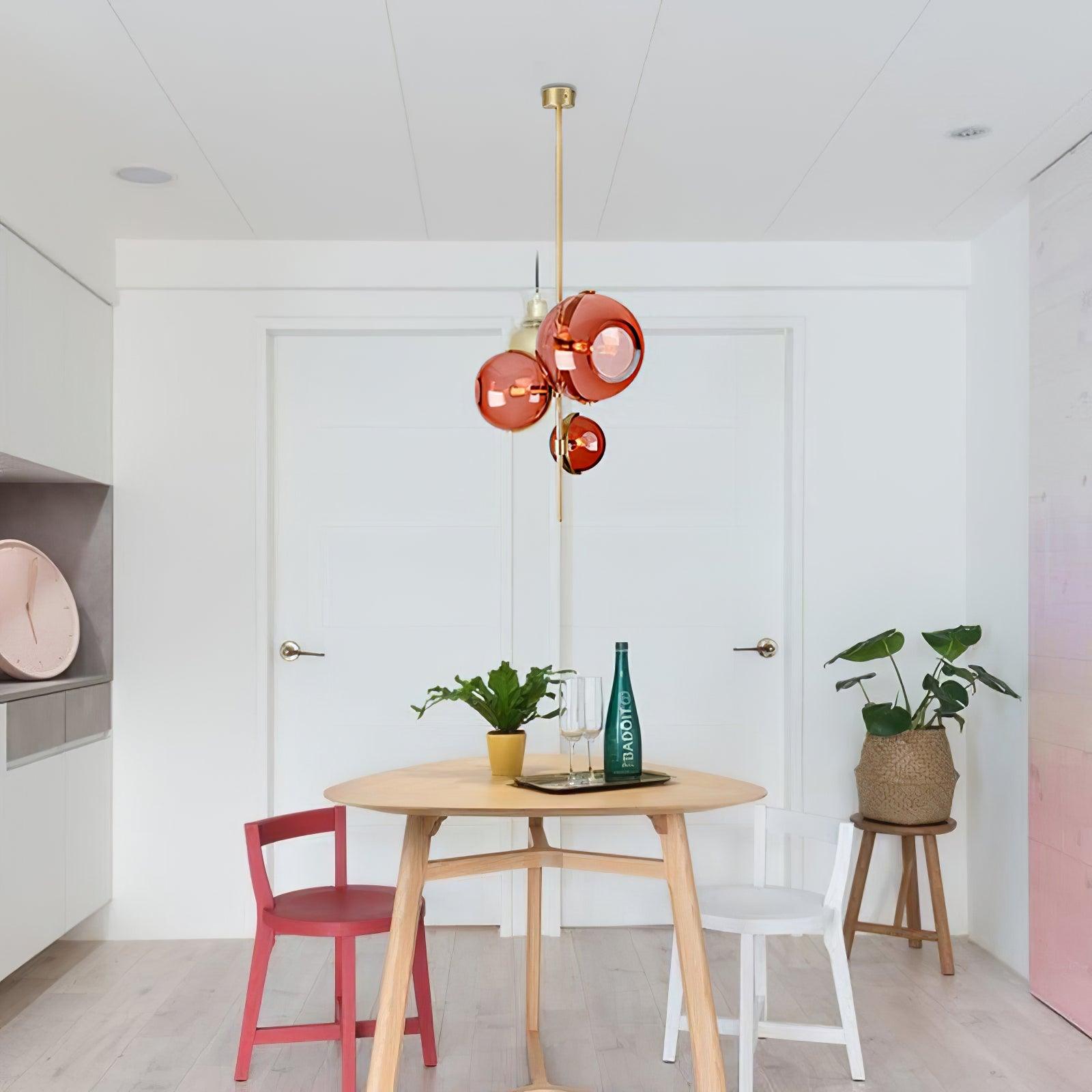 Lustra Kronleuchter Bernsteinfarbene Glaskugel-Letslighting