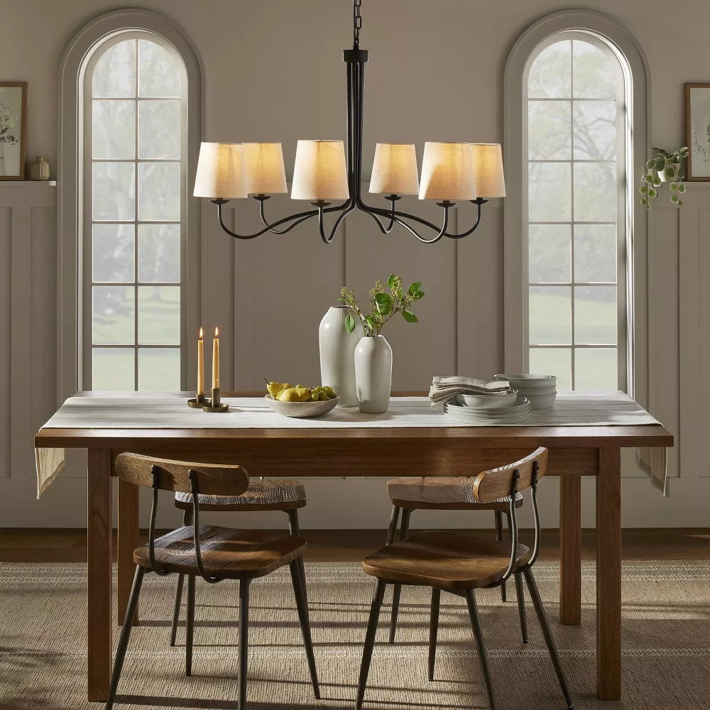 Kvennuvyn Eleganter Vintage-Stoff-Kronleuchter-Letslighting