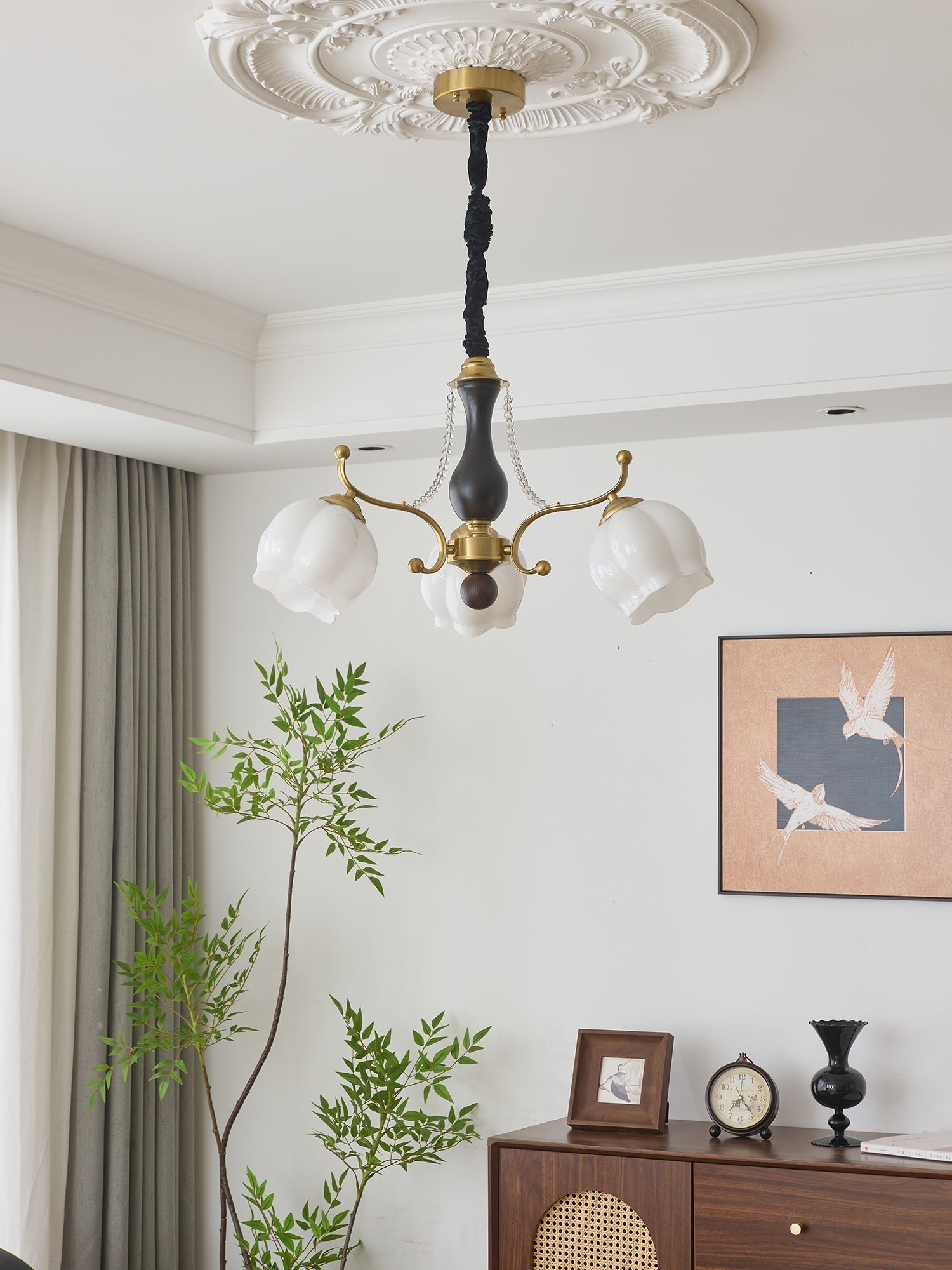 Lustra Kronleuchter Holz Glas Vintage-Letslighting