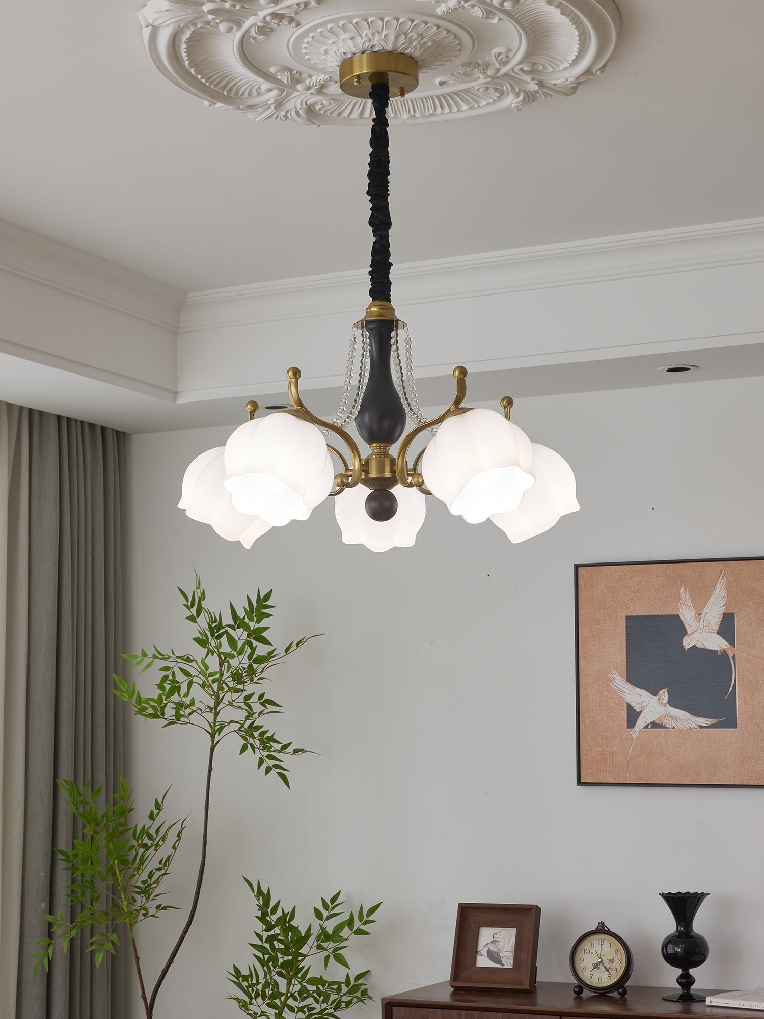 Lustra Kronleuchter Holz Glas Vintage-Letslighting