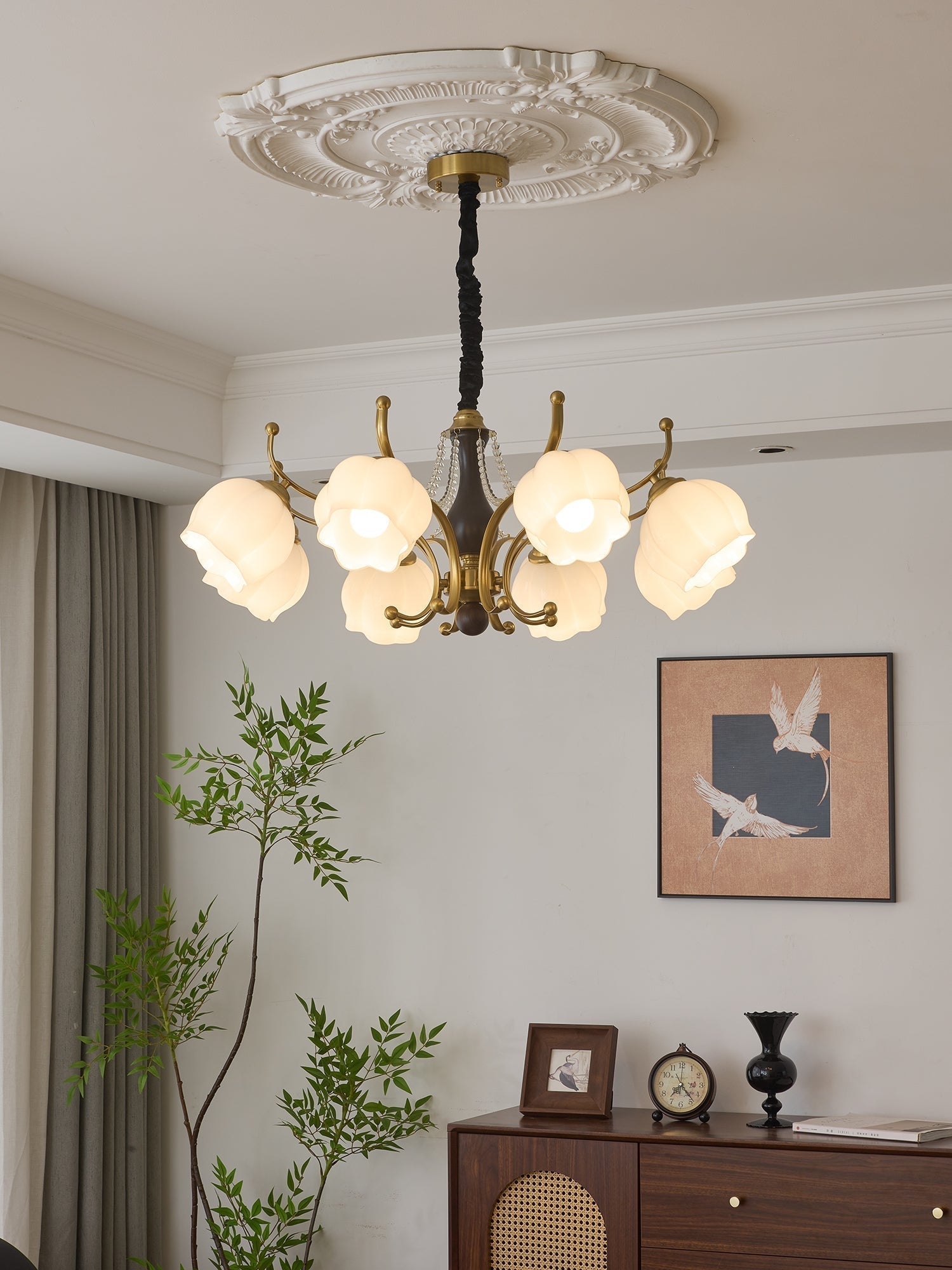Lustra Kronleuchter Holz Glas Vintage-Letslighting