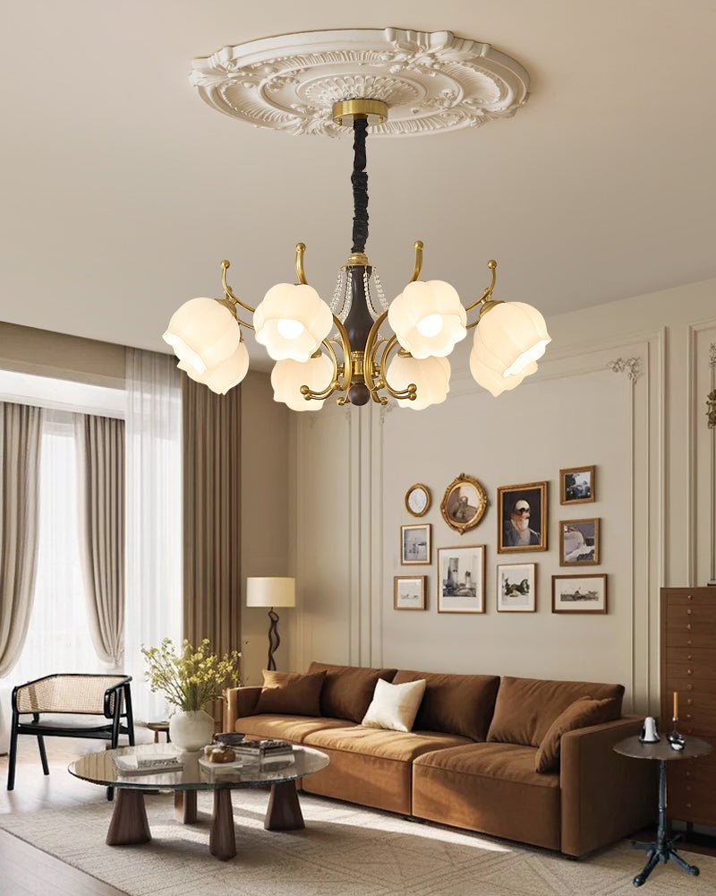 Lustra Kronleuchter Holz Glas Vintage-Letslighting