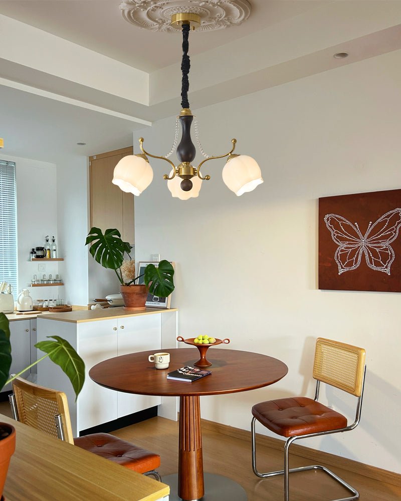 Lustra Kronleuchter Holz Glas Vintage-Letslighting