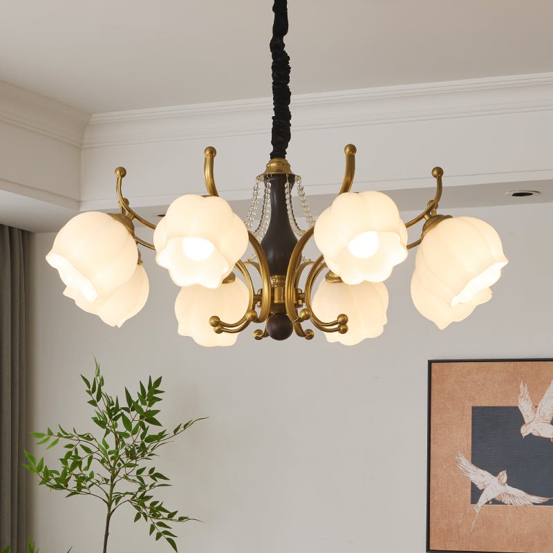 Lustra Kronleuchter Holz Glas Vintage-Letslighting