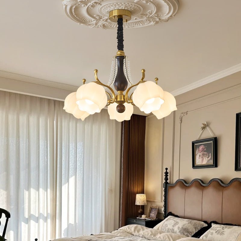 Lustra Kronleuchter Holz Glas Vintage-Letslighting