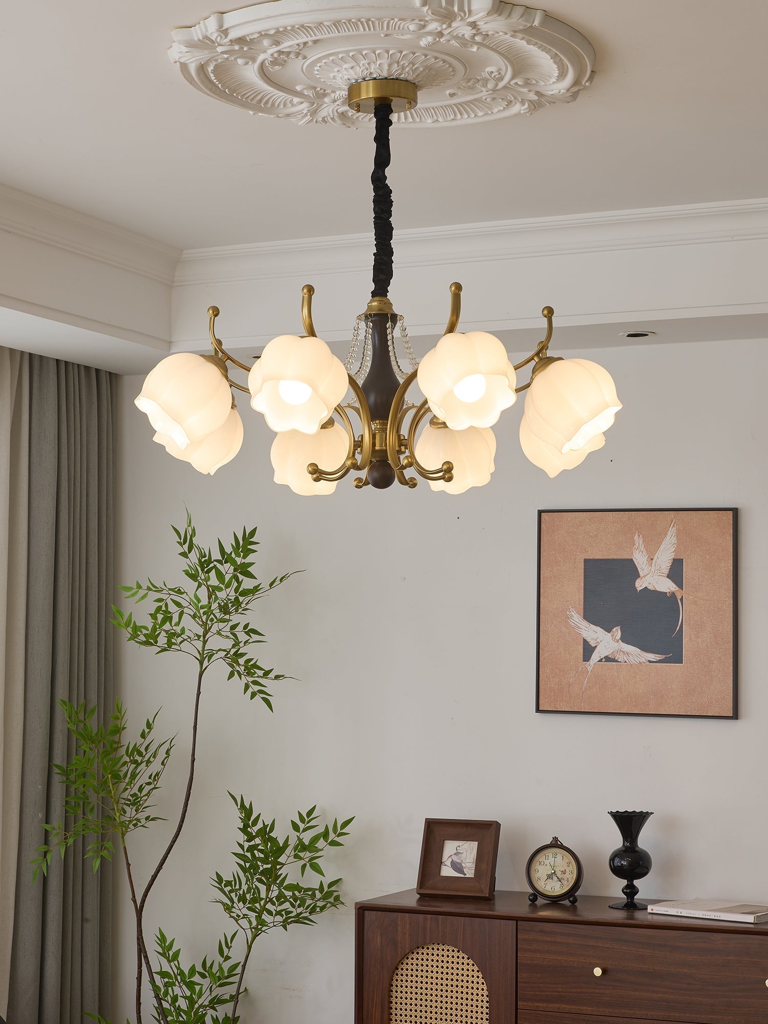 Lustra Kronleuchter Holz Glas Vintage-Letslighting