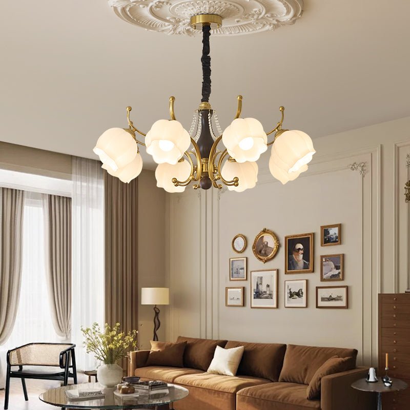 Lustra Kronleuchter Holz Glas Vintage-Letslighting