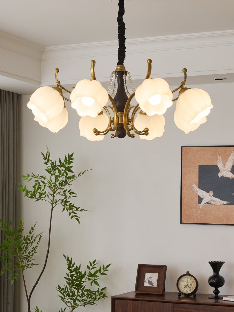 Lustra Kronleuchter Holz Glas Vintage-Letslighting