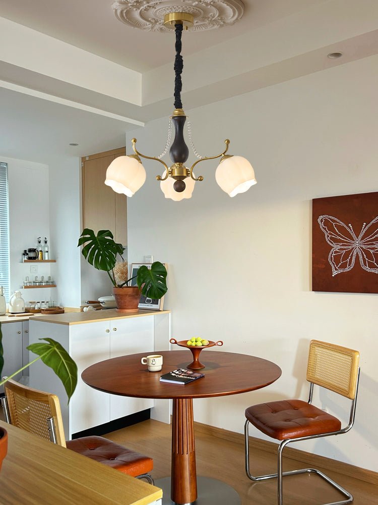 Lustra Kronleuchter Holz Glas Vintage-Letslighting