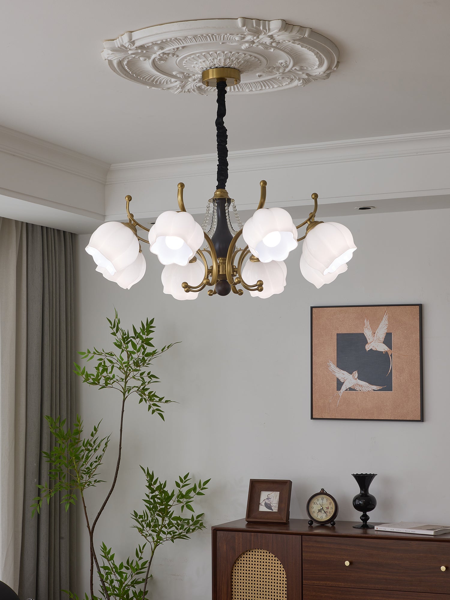Lustra Kronleuchter Holz Glas Vintage-Letslighting