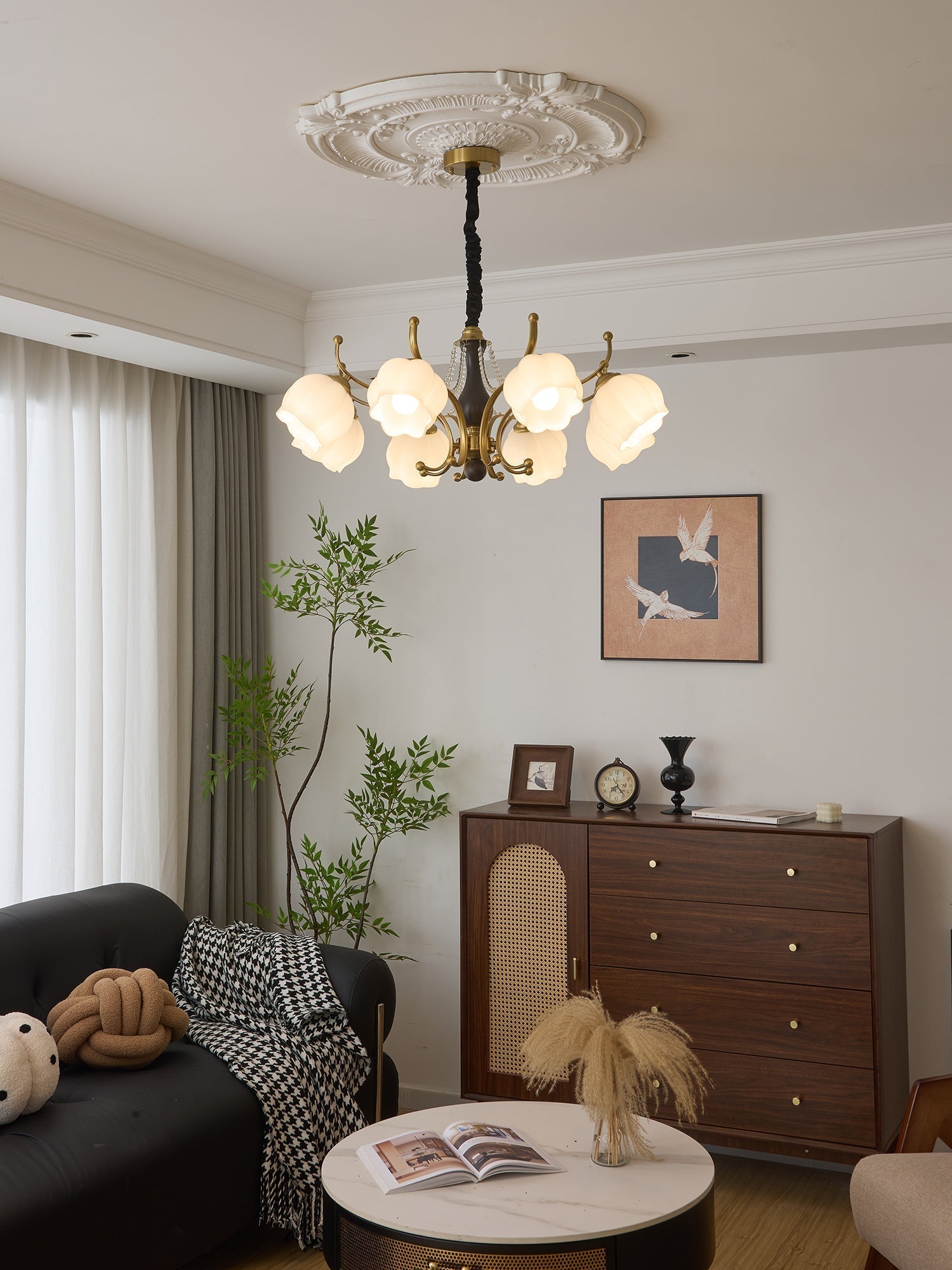 Lustra Kronleuchter Holz Glas Vintage-Letslighting