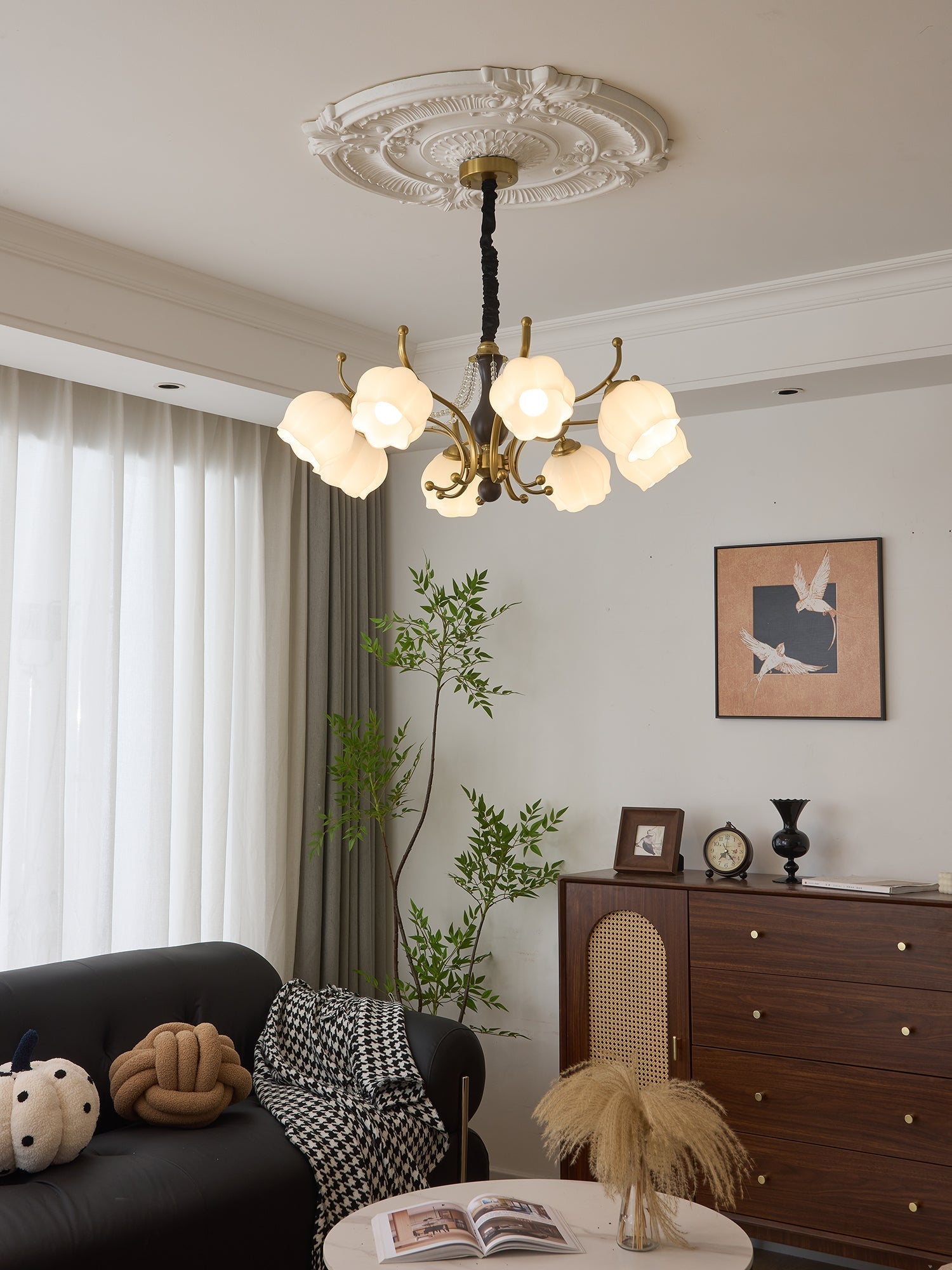 Lustra Kronleuchter Holz Glas Vintage-Letslighting