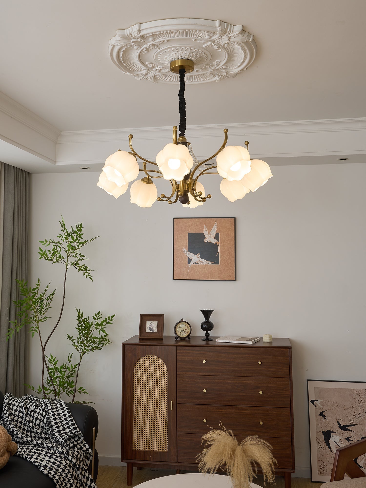 Lustra Kronleuchter Holz Glas Vintage-Letslighting