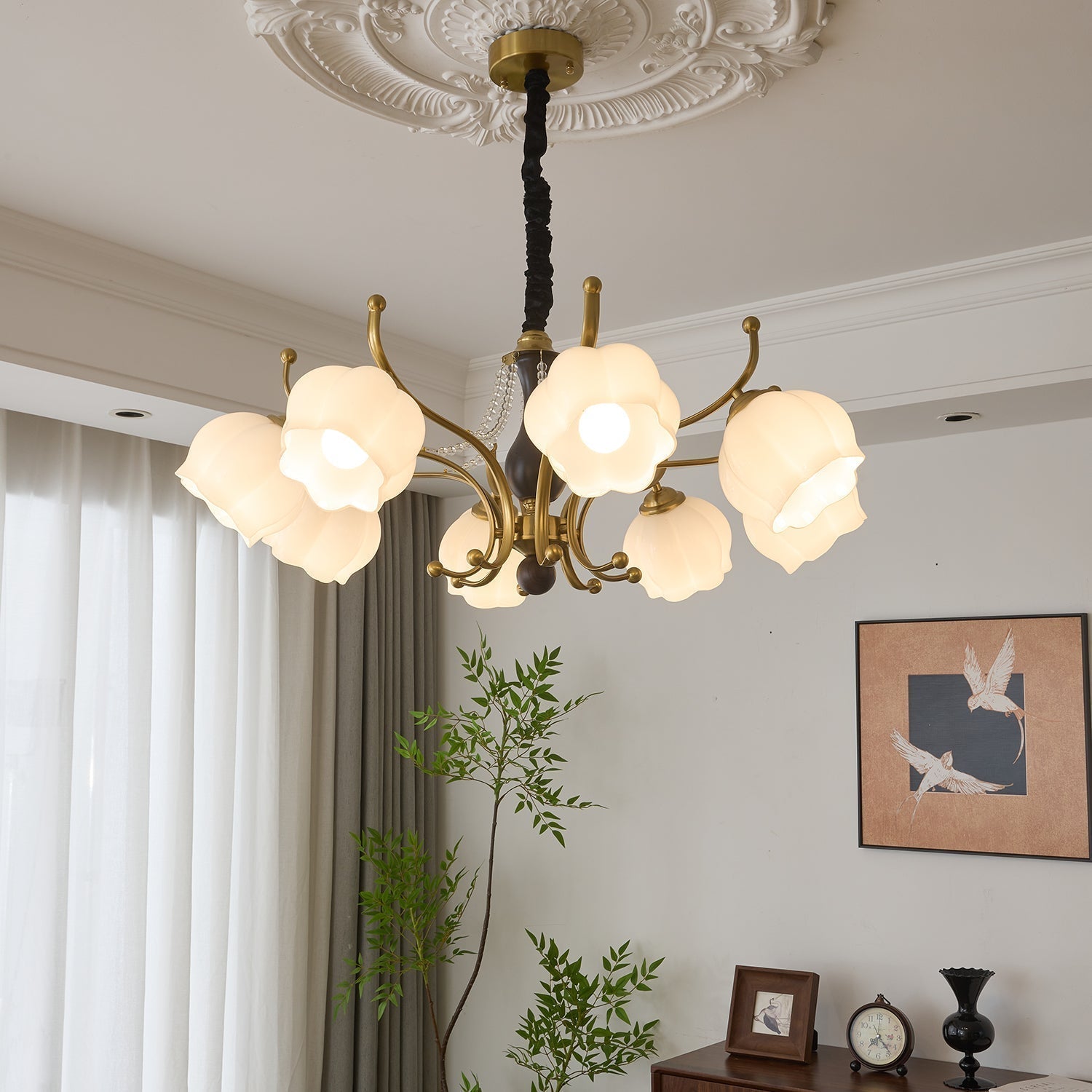 Lustra Kronleuchter Holz Glas Vintage-Letslighting
