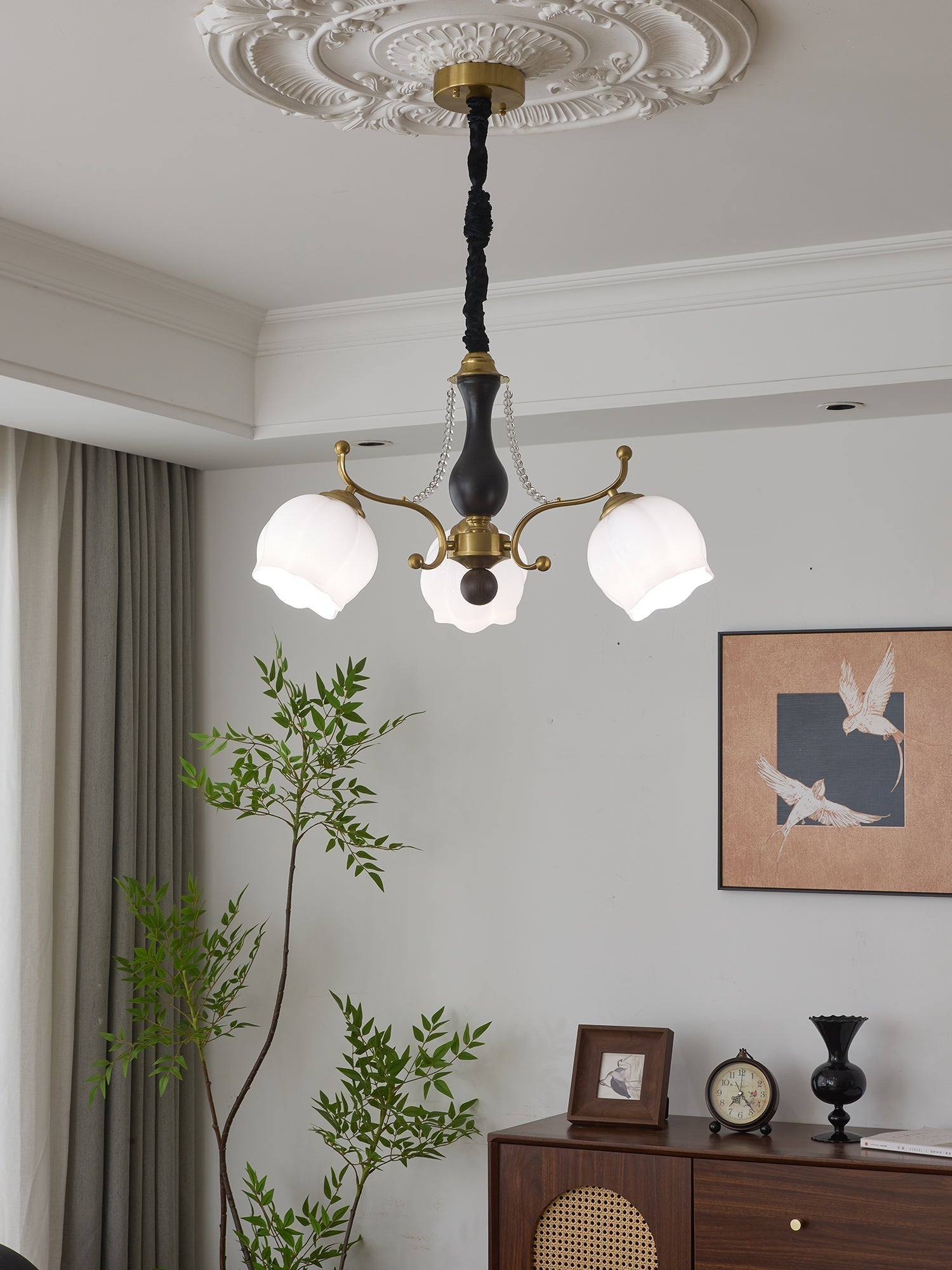 Lustra Kronleuchter Holz Glas Vintage-Letslighting