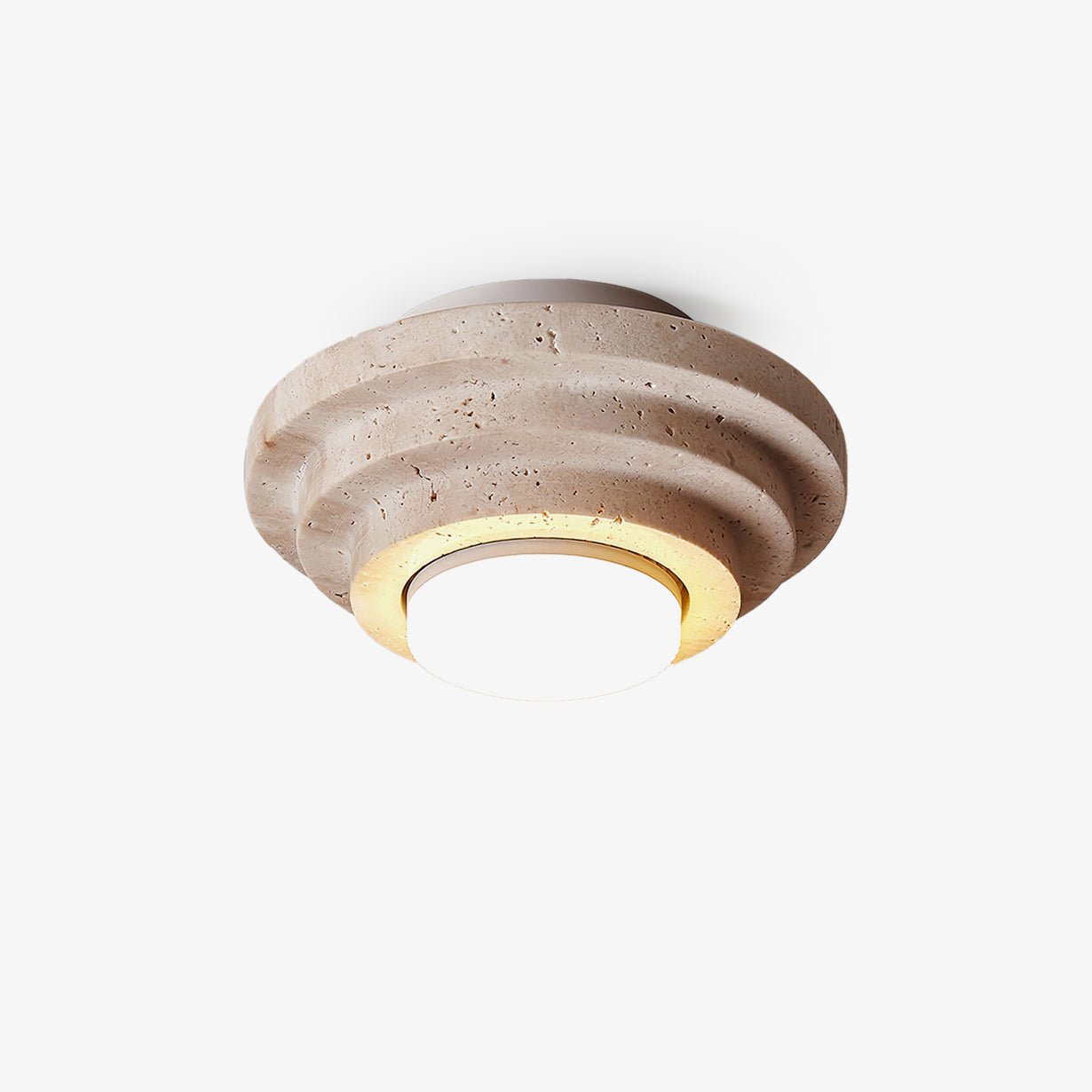 Zadoraris Tiered-Disc Travertine Ceiling Light - Neutralighting