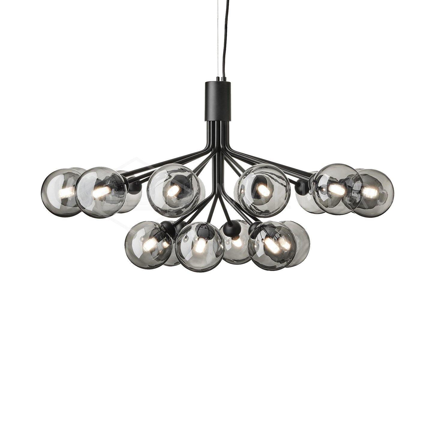 Lustra Pendelleuchte Glaskugel Cluster Messing-Letslighting