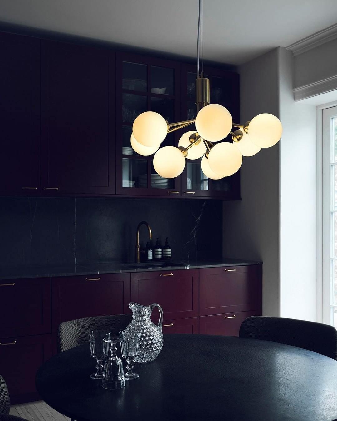 Lustra Pendelleuchte Glaskugel Cluster Messing-Letslighting