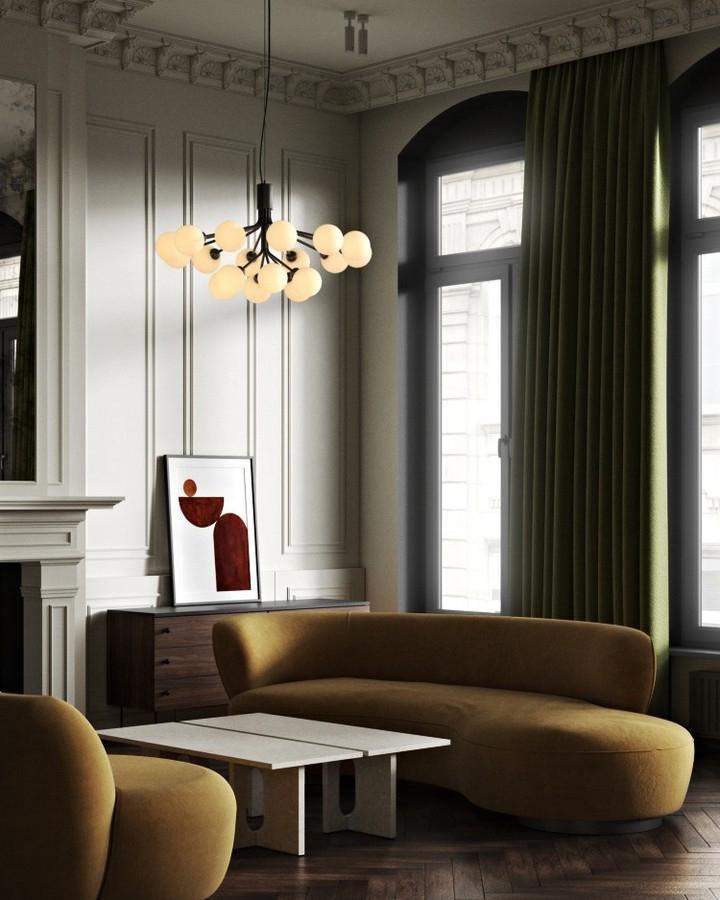 Lustra Pendelleuchte Glaskugel Cluster Messing-Letslighting