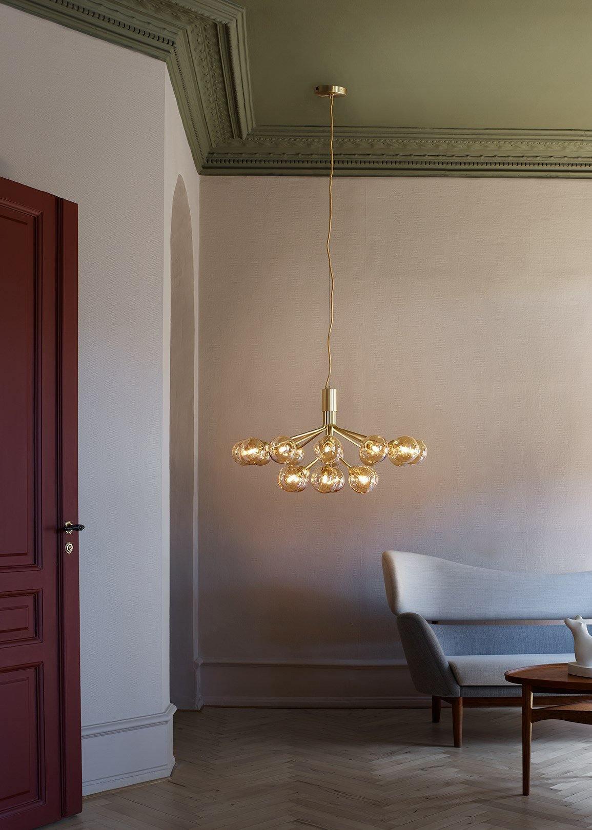 Lustra Pendelleuchte Glaskugel Cluster Messing-Letslighting